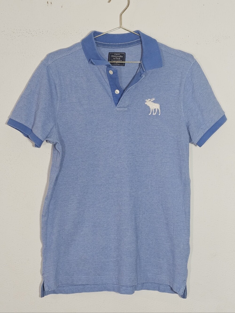 Abercrombie & Fitch Men’s Light Blue Polo Shirt  Sz M Y2K